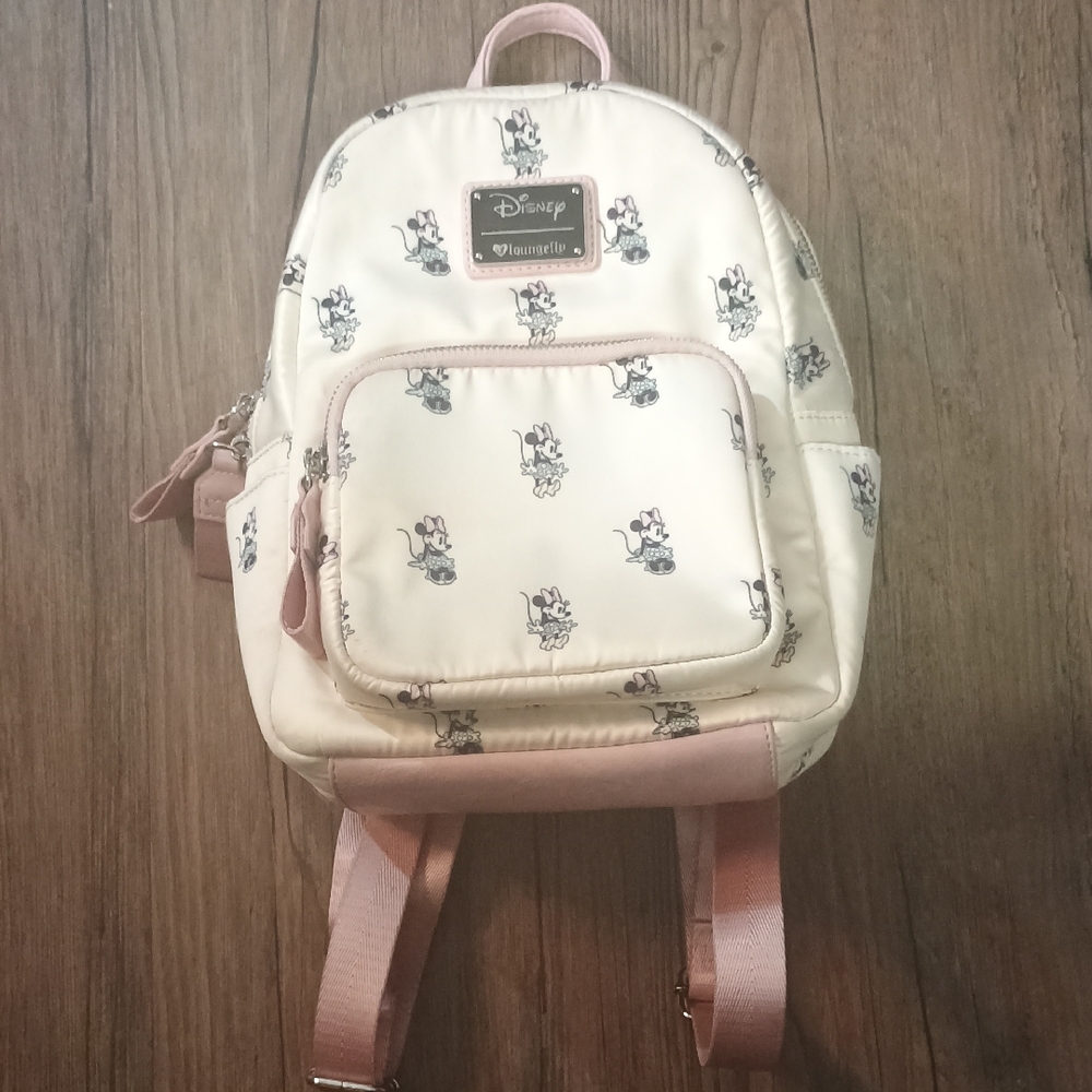 Loungefly Disney Cream and Pink Mini Backpack
